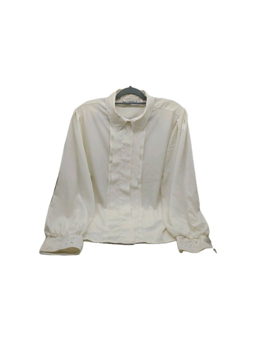Yves St Clair 2 Women Blouse Size 24 W White Pleated Button Up Shirt Blouse 24W